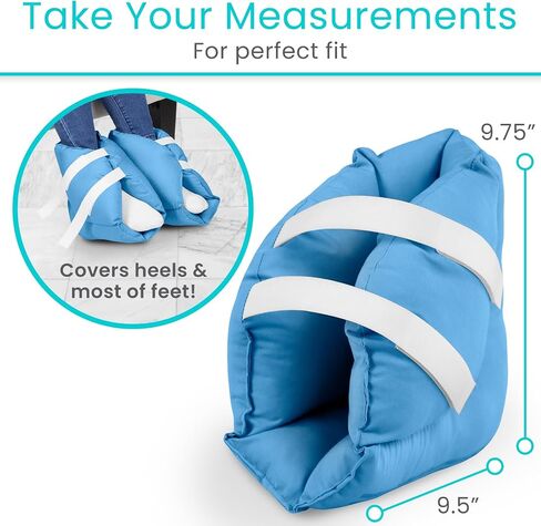 Heel Protector Cushion (Pair) - Foot Boot for Swollen Feet, Sore Ankles, Pressure Ulcers, Sleeping and Recovering Post Surgery - Elevator Leg Rest Protection for Pain Relief - Washable in Kuwait