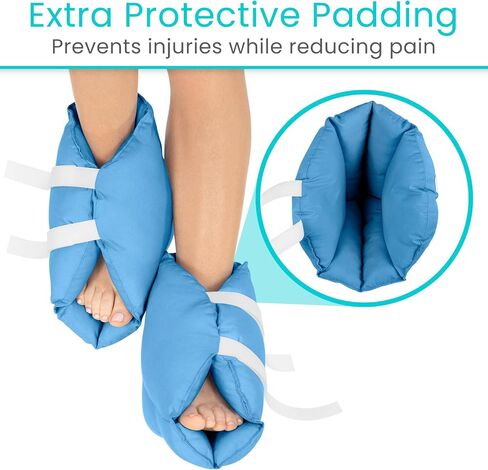 Heel Protector Cushion (Pair) - Foot Boot for Swollen Feet, Sore Ankles, Pressure Ulcers, Sleeping and Recovering Post Surgery - Elevator Leg Rest Protection for Pain Relief - Washable in Kuwait