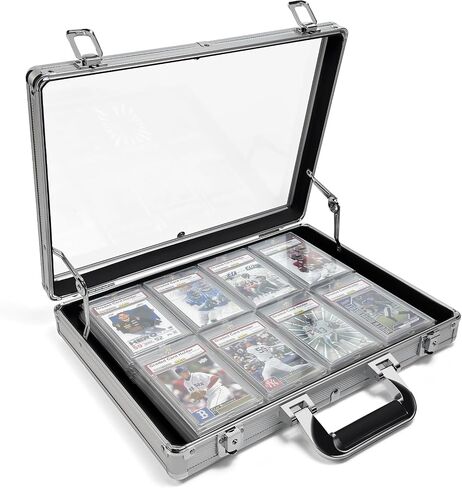 Notwoe® Large Card Display Case,34"x22"Table Top Baseball Card Display Case Aluminum Acrylic Lockable,Portable Trade Show Display Case,for Sports Card/TCG/Jewelry Collection. in Saudi Arabia