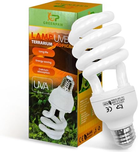 UVB Reptile Light, 10.0 15W UVA UVB Light for Reptiles, Spiral Compact Fluorescent UVB Bulb for Bearded Dragons Tortoise Lizards and Snakes in Kuwait