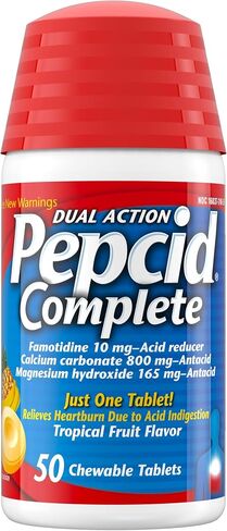 Pepcid Complete Acid Reducer + Antacid Chewable Tablets, Cool Mint Flavor, 50 ea - 2pc by Pepcid Complete in Saudi Arabia