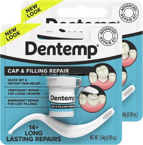 Dentemp Maximum Strength Loose Cap and Lost Filling Repair - Dental Repair Kit for Instant Pain Relief (Pack of 2) - Temporary Filling for Tooth - Long Lasting Tooth Filling in Saudi Arabia