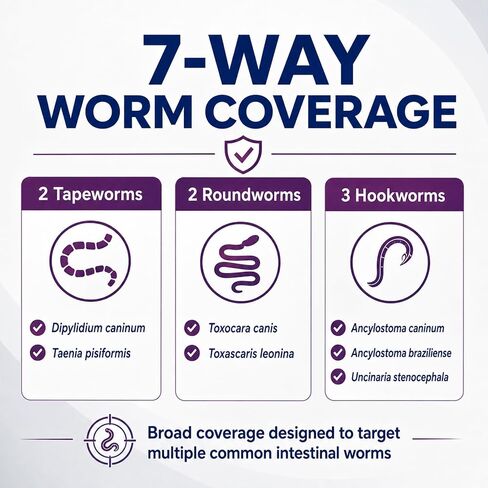 7 Way Dewormer for Cats & Dogs, Praziquantel & Pyrantel Pamoate Tablets in Kuwait