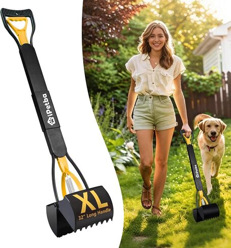 Large Dog Pooper Scooper for Yard, 32 inch Long Handle, No Bending in Kuwait