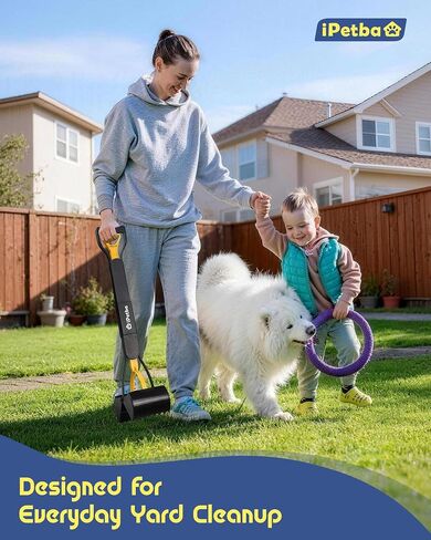 Large Dog Pooper Scooper for Yard, 32 inch Long Handle, No Bending in Kuwait