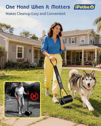 Large Dog Pooper Scooper for Yard, 32 inch Long Handle, No Bending in Kuwait