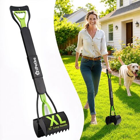 Large Dog Pooper Scooper for Yard, 32 inch Long Handle, No Bending in Kuwait