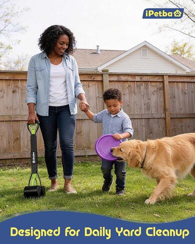 Large Dog Pooper Scooper for Yard, 32 inch Long Handle, No Bending in Kuwait