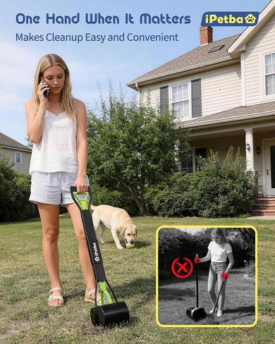 Large Dog Pooper Scooper for Yard, 32 inch Long Handle, No Bending in Kuwait