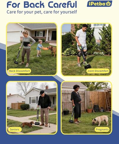 Large Dog Pooper Scooper for Yard, 32 inch Long Handle, No Bending in Kuwait