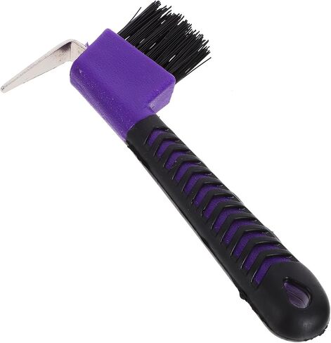 Horse Hoof Pick with Brush, Stainless Steel Tool and Rubber Grip Handle in Kuwait