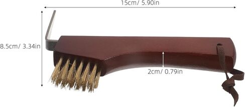 Horse Hoof Pick with Brush, Wooden Handle Multi-function Cleaning Tool in Kuwait