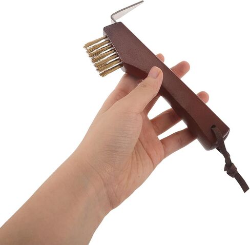 Horse Hoof Pick with Brush, Wooden Handle Multi-function Cleaning Tool in Kuwait
