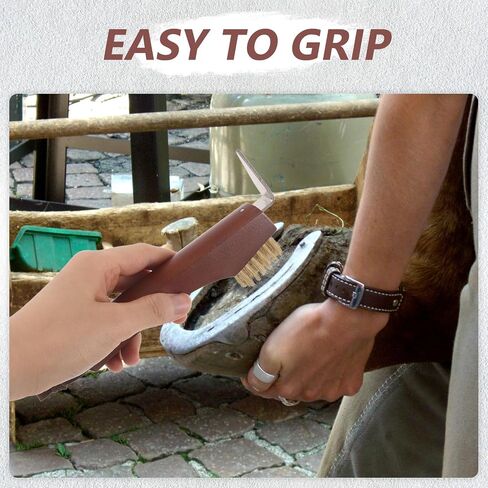 Horse Hoof Pick with Brush, Wooden Handle Multi-function Cleaning Tool in Kuwait