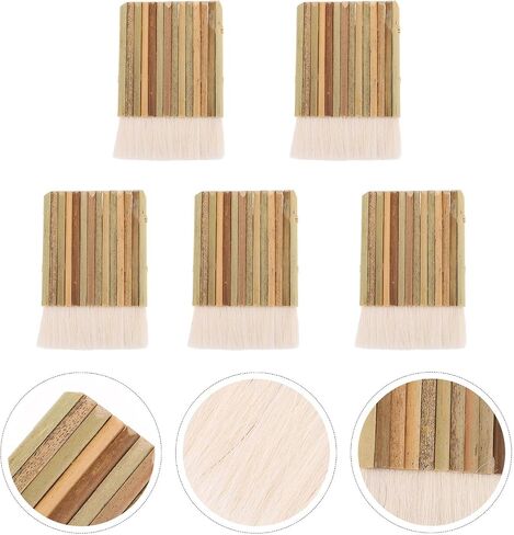5pcs Wide Wool Tip Hake Brush, Flat Multi Row Design in Kuwait
