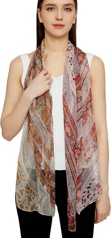 PANTONIGHT Long Chiffon Sheer Scarf Gradient Shaded Colors Lightweight Scarf For Womens in Kuwait