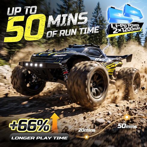 DEERC Fast RC Cars, 42KM/H, 1/18 Scale Off Road RC Truck, 2 LiPo Batteries in Saudi Arabia