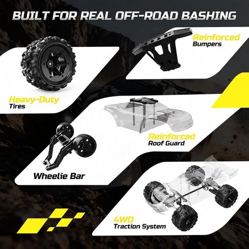 DEERC Fast RC Cars, 42KM/H, 1/18 Scale Off Road RC Truck, 2 LiPo Batteries in Saudi Arabia