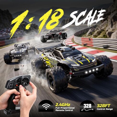 DEERC Fast RC Cars, 42KM/H, 1/18 Scale Off Road RC Truck, 2 LiPo Batteries in Saudi Arabia