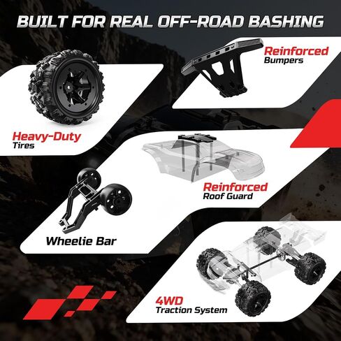 DEERC 9312E 1/18 Scale Fast RC Cars, 42+ KPH 4WD Off Road Remote Racing Car in Saudi Arabia