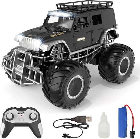 Highspeed Entry Level red rc Monster Truck with Light Spray 2.4GHz Upright 360 Rotate 4WD Monster Trucks rc Cars, 20+ KM/H Monster Trucks 70min (Max) Runtime,Halloween 8-12 in Kuwait