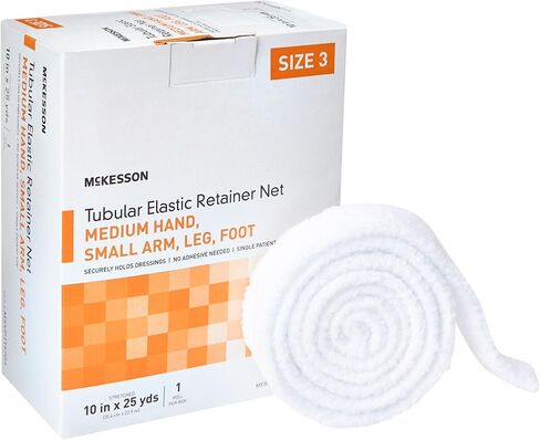 McKesson ضمادة شبكية مرنة أنبوبية، غير معقمة، رأس صغير، كتف متوسط، فخذ، مقاس 6، 18 1/2 بوصة × 25 ياردة، عدد 1، حزمة واحدة in Kuwait