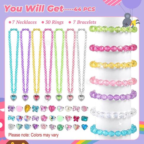 44pcs Princess Jewelry Party Favors, Kids Jewelry for Girls in Kuwait