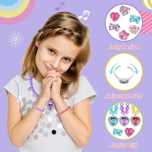 44pcs Princess Jewelry Party Favors, Kids Jewelry for Girls in Kuwait