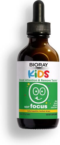 BIORAY Kids NDF Focus, Citrus - 2 fl oz - Supports Cognitive Function, Enhances Clarity & Promotes Steady Energy Levels - Non-GMO, Vegetarian, Gluten Free - 1-2 Month Supply in Saudi Arabia