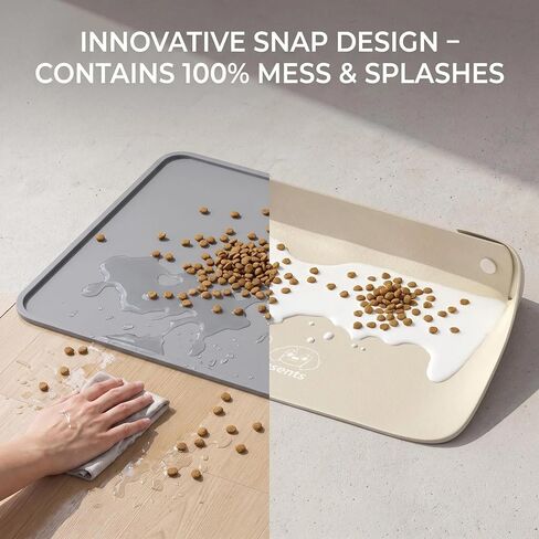 Faux Leather Splatter Guard for Pet Food Mat Waterproof 15.7"x11.8" in Kuwait