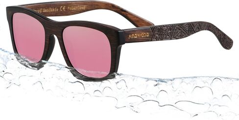 ANDWOOD Wood Sunglasses Polarized for Men Women Uv Protection Wooden Sun Glasses Bamboo Shades in Kuwait