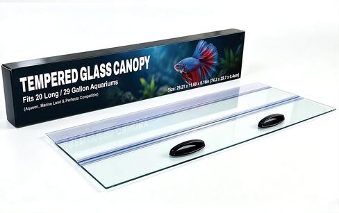 Clear Tempered Glass Aquarium Canopy Replacement Lid 29.21x11.69x0.16in Fish Tank Hood Fits Most 20 Long & 29 Gallon Aqueon, Marineland, Perfecto Tanks for Freshwater & Saltwater in Saudi Arabia