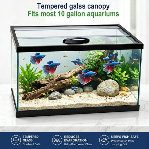 Clear Tempered Glass Aquarium Canopy Replacement Lid 29.21x11.69x0.16in Fish Tank Hood Fits Most 20 Long & 29 Gallon Aqueon, Marineland, Perfecto Tanks for Freshwater & Saltwater in Saudi Arabia