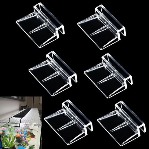 NestBasics 6pcs Transparent Aquarium Lid Clips,Rimless Fish Tank Glass Cover top Support,Aquarium Hood Holder, Acrylic Glass Aquarium top Clips (Transparent, 6pcs 5-6mm Clips) in Saudi Arabia