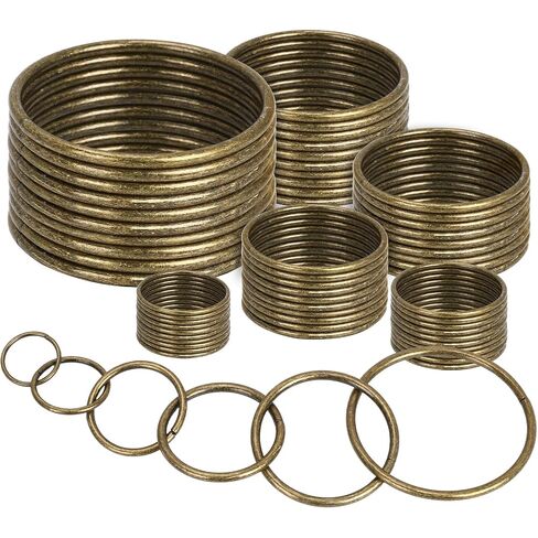 PETKNOWS 60Pcs 6 Sizes Gold Metal O Rings Multi-Purpose Buckle Loop Ring for Hardware Bags DIY Keychains Belts Craft Projects, 15mm, 20mm, 25mm, 32mm, 38mm, 50mm in Saudi Arabia