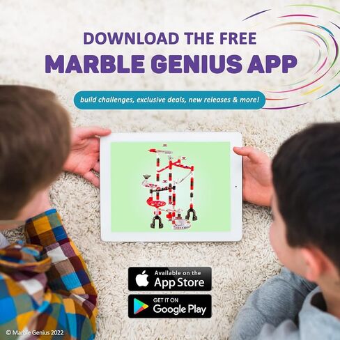 Marble Genius Marble Run Racing Set: 125-Piece Marble Run Racing Set Toys for Kids, Marbles Maze Tower Building Blocks, Marbles Race Track Rolling Game, Educational Learning STEM Toy Gift in Kuwait