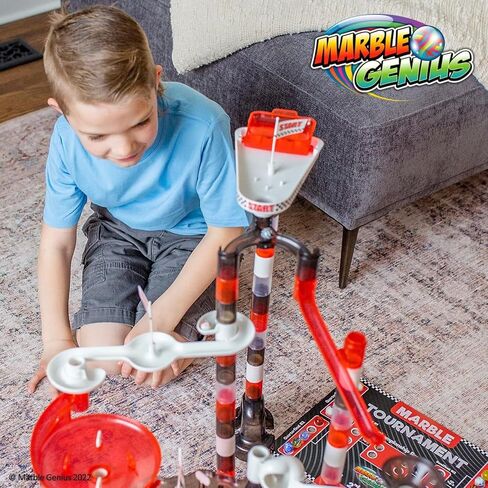 Marble Genius Marble Run Racing Set: 125-Piece Marble Run Racing Set Toys for Kids, Marbles Maze Tower Building Blocks, Marbles Race Track Rolling Game, Educational Learning STEM Toy Gift in Kuwait