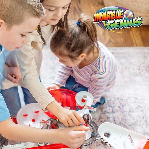 Marble Genius Marble Run Racing Set: 125-Piece Marble Run Racing Set Toys for Kids, Marbles Maze Tower Building Blocks, Marbles Race Track Rolling Game, Educational Learning STEM Toy Gift in Kuwait