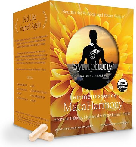 Femmenessence MacaHarmony – Scientifically Proven to Support Hormone Balance for Women, Regular Menstrual Cycle, PMS, Acne, Healthy Skin, Fertility, 120 Natural Organic Maca Capsules, 60-Day Supply in Saudi Arabia