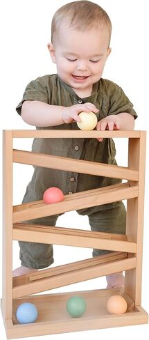 Montessori Ball Tracker Wooden Ball Drop - Wood Toys for 3 Year Old - Educational Toy for Kids - Ramp Maze Run Track Toy - First Birthday Gift 18 Months in Saudi Arabia