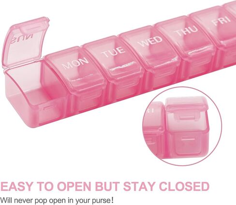 2 PCS Small Weekly Pill Organizer 7 Days,Pocket Daily Pill Case, Daily Planner, Pill Box for Pills/Vitamin/Fish Oil/Supplements (Black) in Saudi Arabia