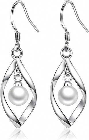 925 Silver Dangle Earrings for Women Hypoallergenic Cute Fashion Teardrop Drop Earrings Sparkly Nickel Free Crystal Hanging Dangly Dangling Earrings Jewelry for Women Girls in Kuwait