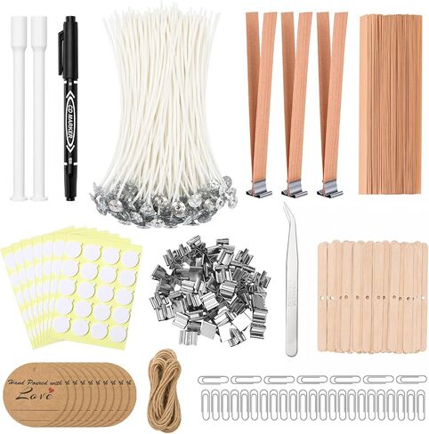 225Pcs Candle Making Kit, 6in Cotton & 5in Wood Wicks in Saudi Arabia