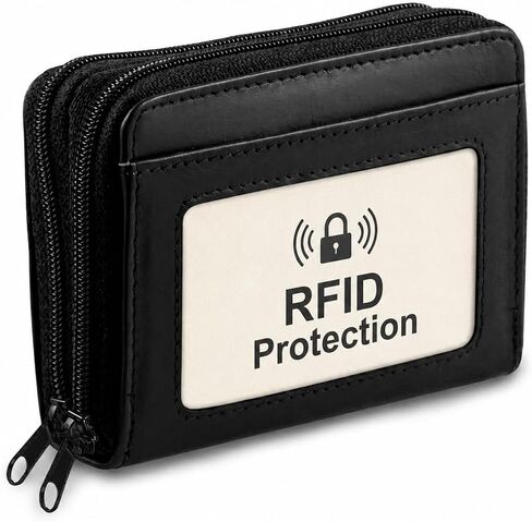 Ciana Credit Card Wallet with ID Window RFID Blocking Genuine Leather Credit Card Organizer for Women Soft, Smooth & Durable(Brown) in Kuwait