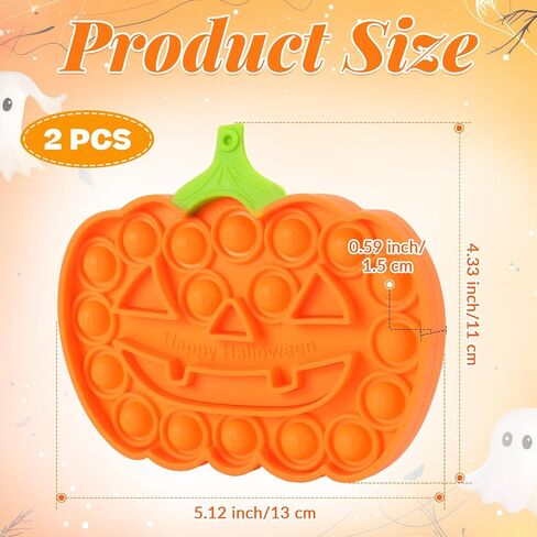 Halloween Fidget Props, Pumpkin Silicone Squeeze Sensory Props, Stress Anxiety Relief Push Tools for Adults, Halloween Party Favors in Kuwait