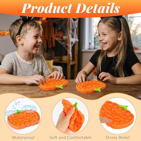 Halloween Fidget Props, Pumpkin Silicone Squeeze Sensory Props, Stress Anxiety Relief Push Tools for Adults, Halloween Party Favors in Kuwait