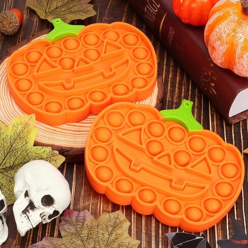 Halloween Fidget Props, Pumpkin Silicone Squeeze Sensory Props, Stress Anxiety Relief Push Tools for Adults, Halloween Party Favors in Kuwait