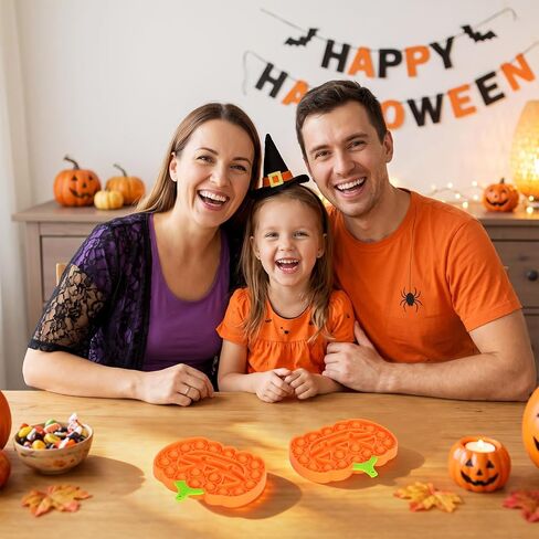 Halloween Fidget Props, Pumpkin Silicone Squeeze Sensory Props, Stress Anxiety Relief Push Tools for Adults, Halloween Party Favors in Kuwait