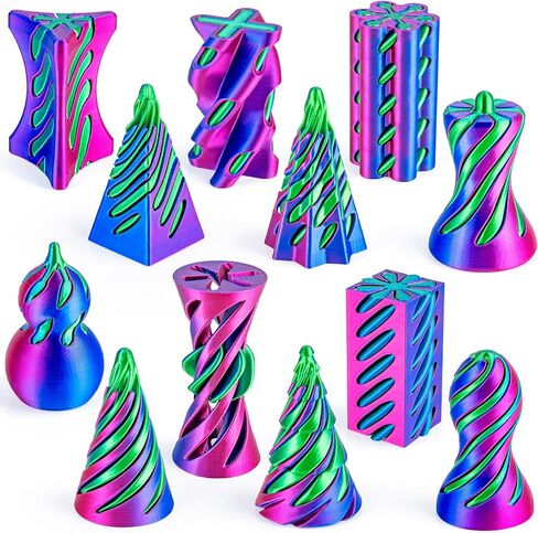 12 Pack 3D Printed Fidget Toys, Impossible Passthrough Spiral Set in Kuwait