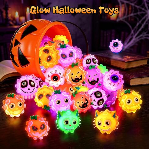 18Pcs Halloween Light Up Pop Balls Halloween Party Favors Gifts for Kids in Kuwait